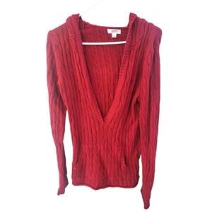 Vintage Old Navy Red Perfect Fit Hoodie Sweater w/ Front Pocket - Large